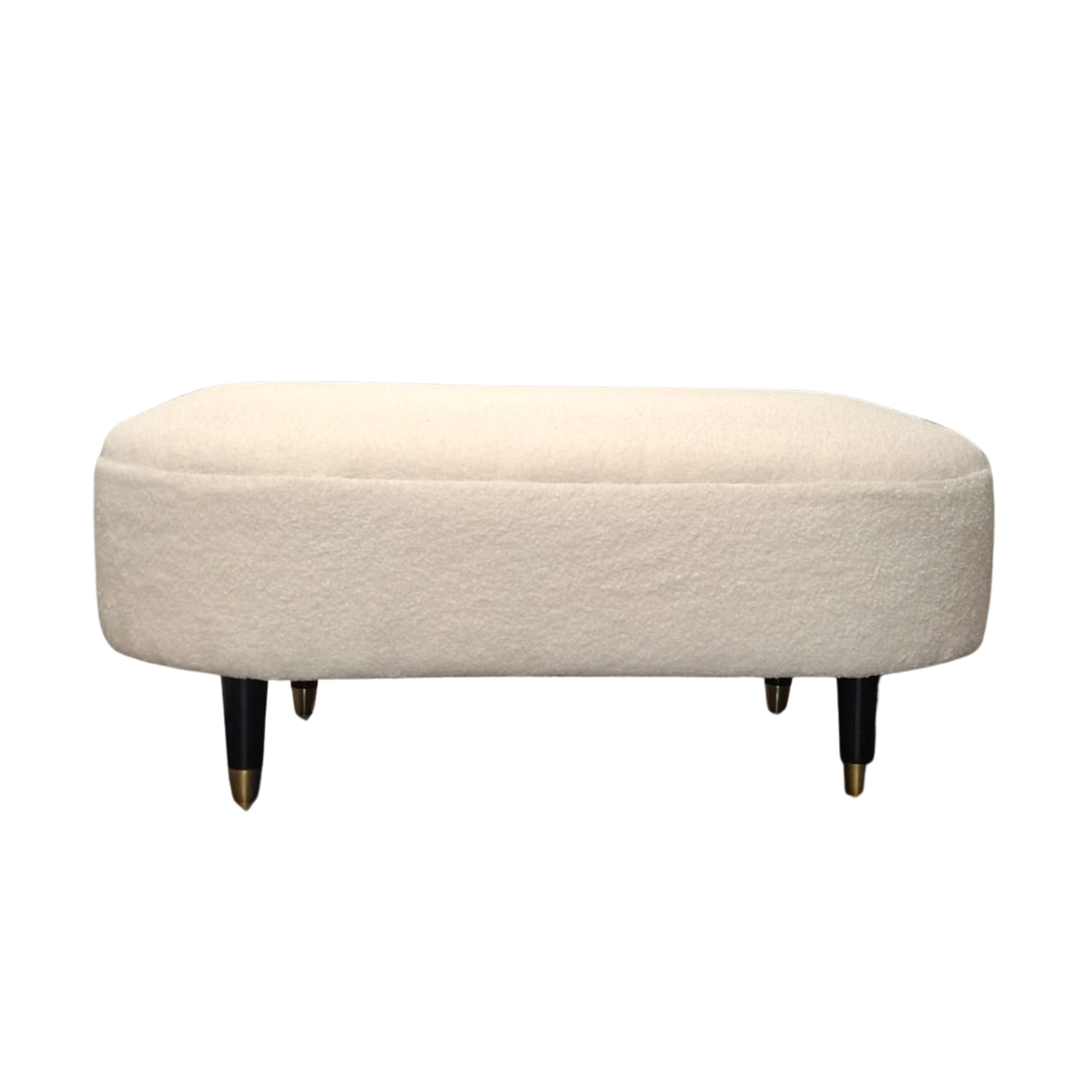 Plain Top Footstool - Teddy Fabric Foot Stool - Ottoman with Wooden Legs Removeable Backrest Footstool, Suitable For Resting Feet, Occasional Seating & Home Decor, Entryway, Home & Office