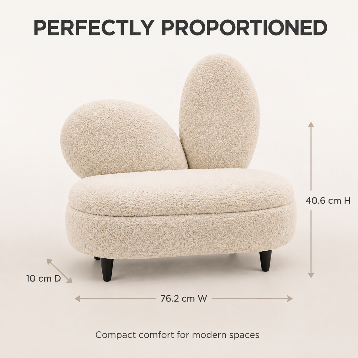 Plain Top Footstool - Teddy Fabric Foot Stool - Ottoman with Wooden Legs Removeable Backrest Footstool, Suitable For Resting Feet, Occasional Seating & Home Decor, Entryway, Home & Office