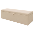Storage Ottoman Box | Plain Plush Upholstered Bench | Hidden Storage Footstool