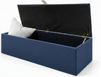 Plain Upholstered Rectangular Ottoman Storage