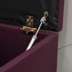 Button Studded Upholstered Rectangular Ottoman Storage