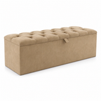 Storage Ottoman Box | Chesterfield Design Plush Upholstered Bench | Hidden Storage Footstool