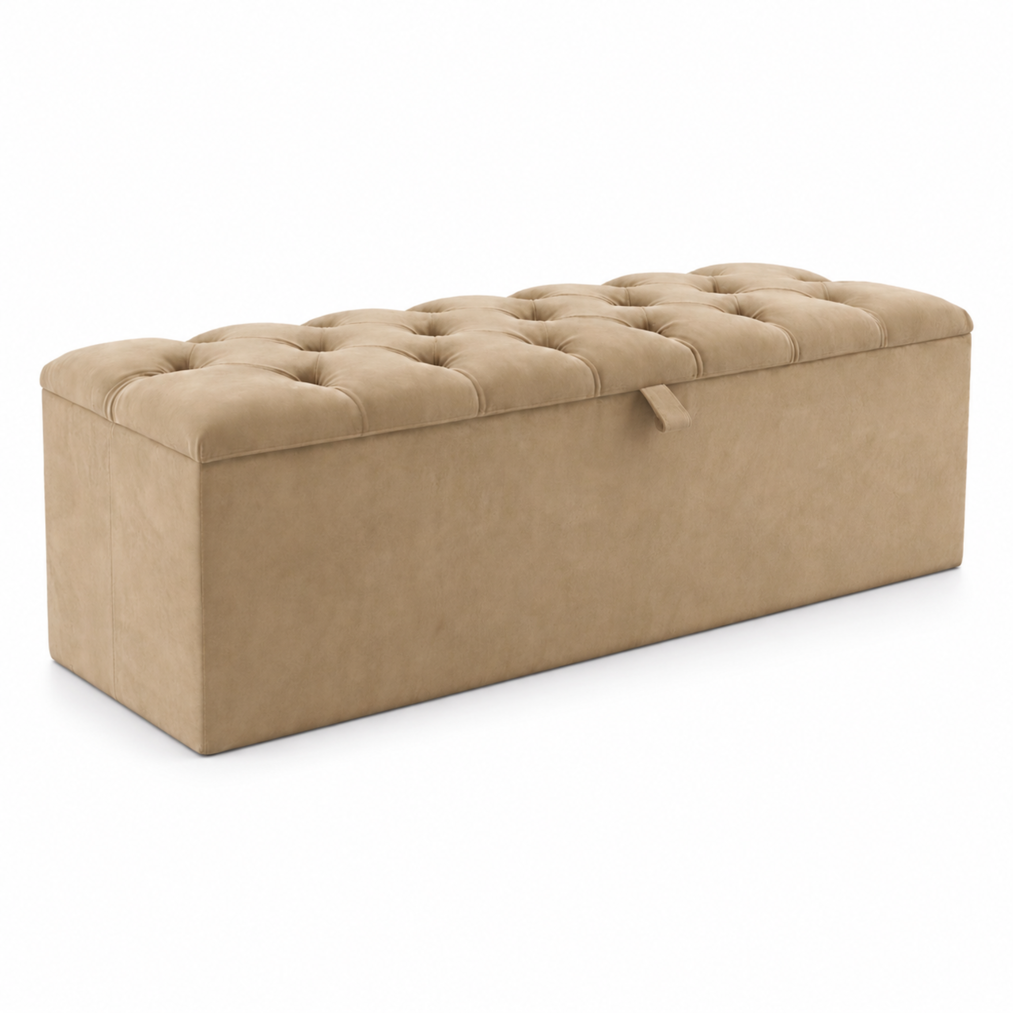 Storage Ottoman Box | Chesterfield Design Plush Upholstered Bench | Hidden Storage Footstool