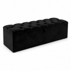 Storage Ottoman Box | Chesterfield Design Plush Upholstered Bench | Hidden Storage Footstool
