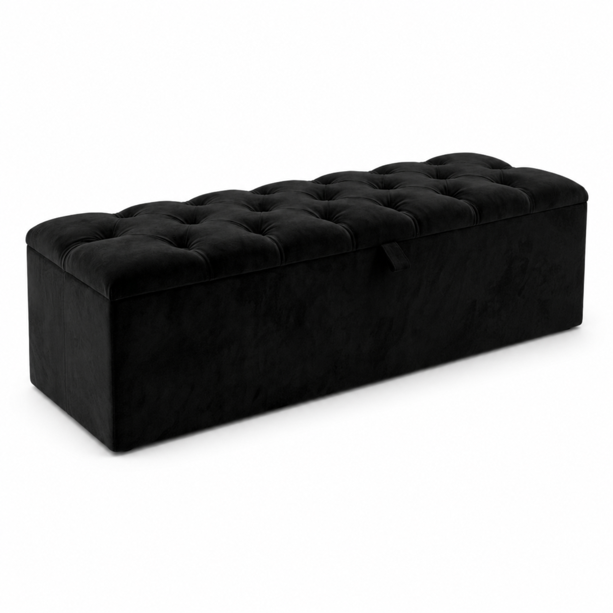 Storage Ottoman Box | Chesterfield Design Plush Upholstered Bench | Hidden Storage Footstool