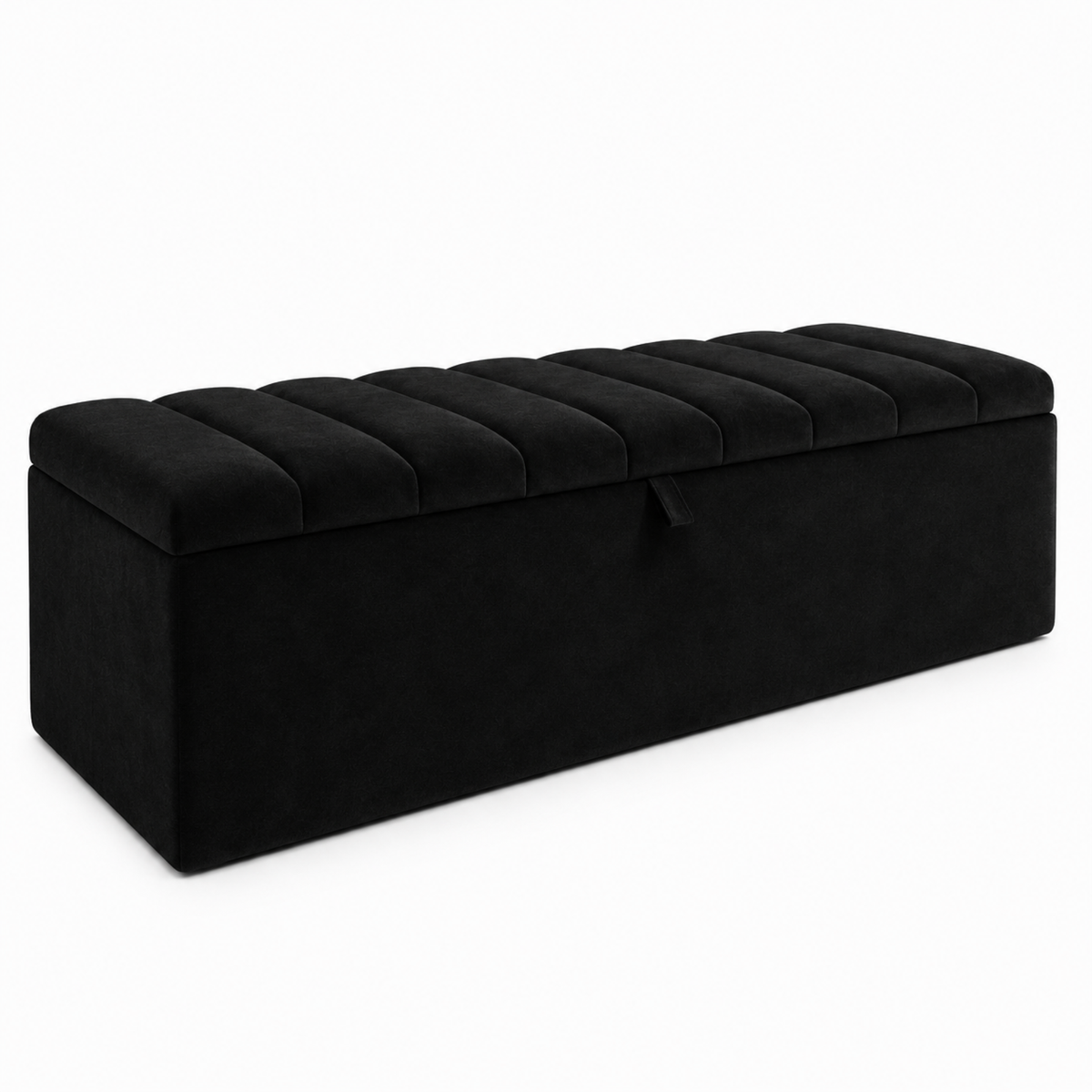Storage Ottoman Box | Lined Top Design Plush Upholstered Bench | Hidden Storage Footstool
