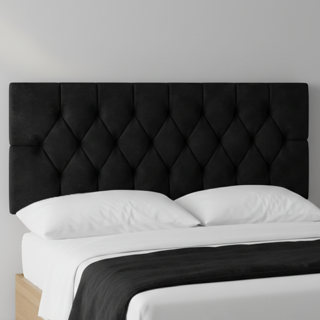 Chesterfield Plush Fabric Upholstered Headboard | 24" Padded Headboard for Beds