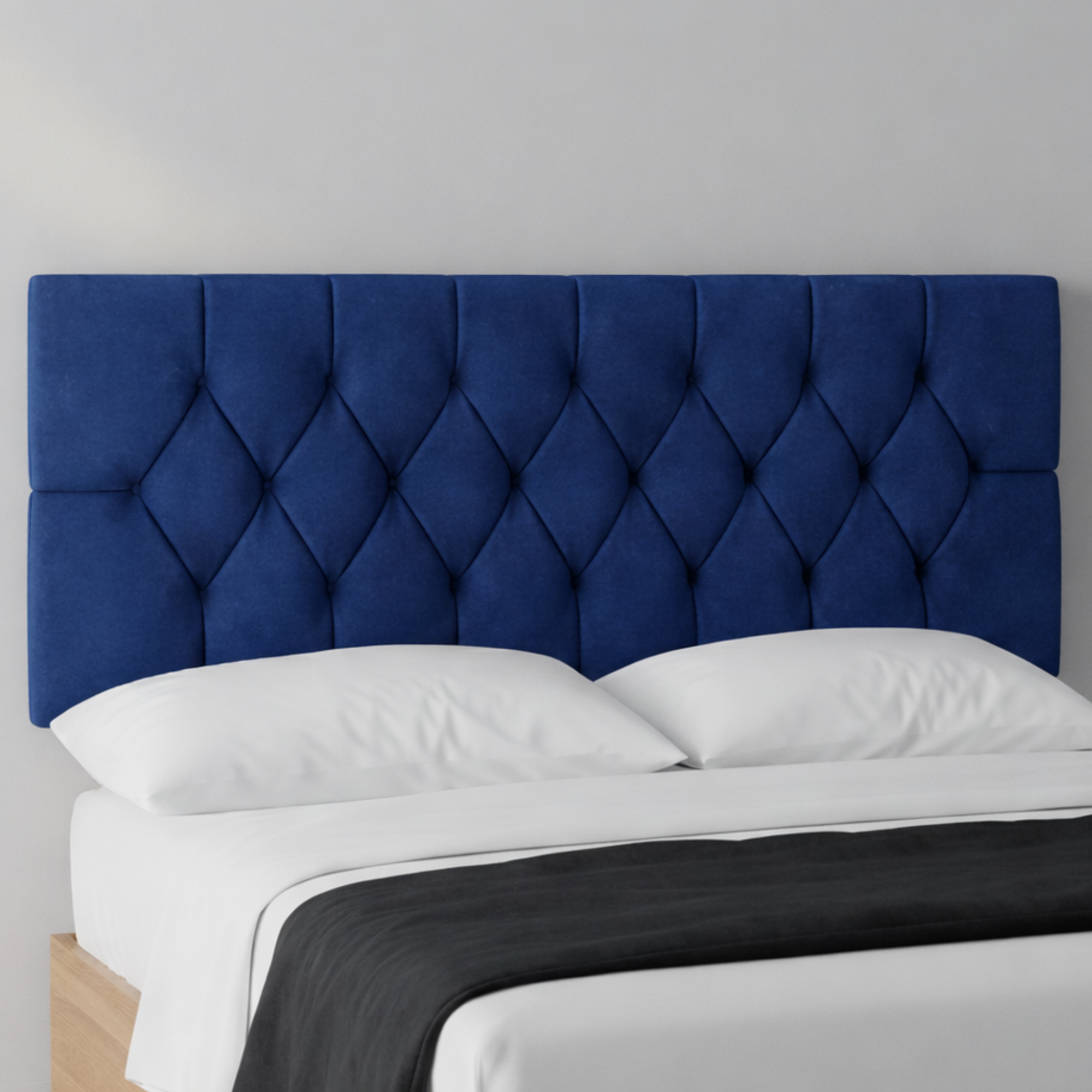 Chesterfield Plush Fabric Upholstered Headboard | 24" Padded Headboard for Beds