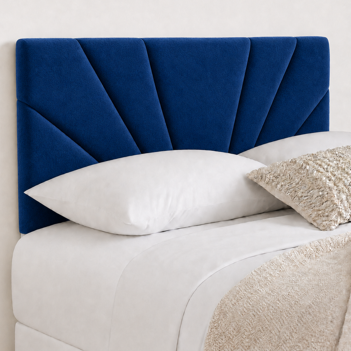 Butterfly Plush Fabric Upholstered Headboard | Padded Divan Bed Headboard | 24" Luxury Headboard