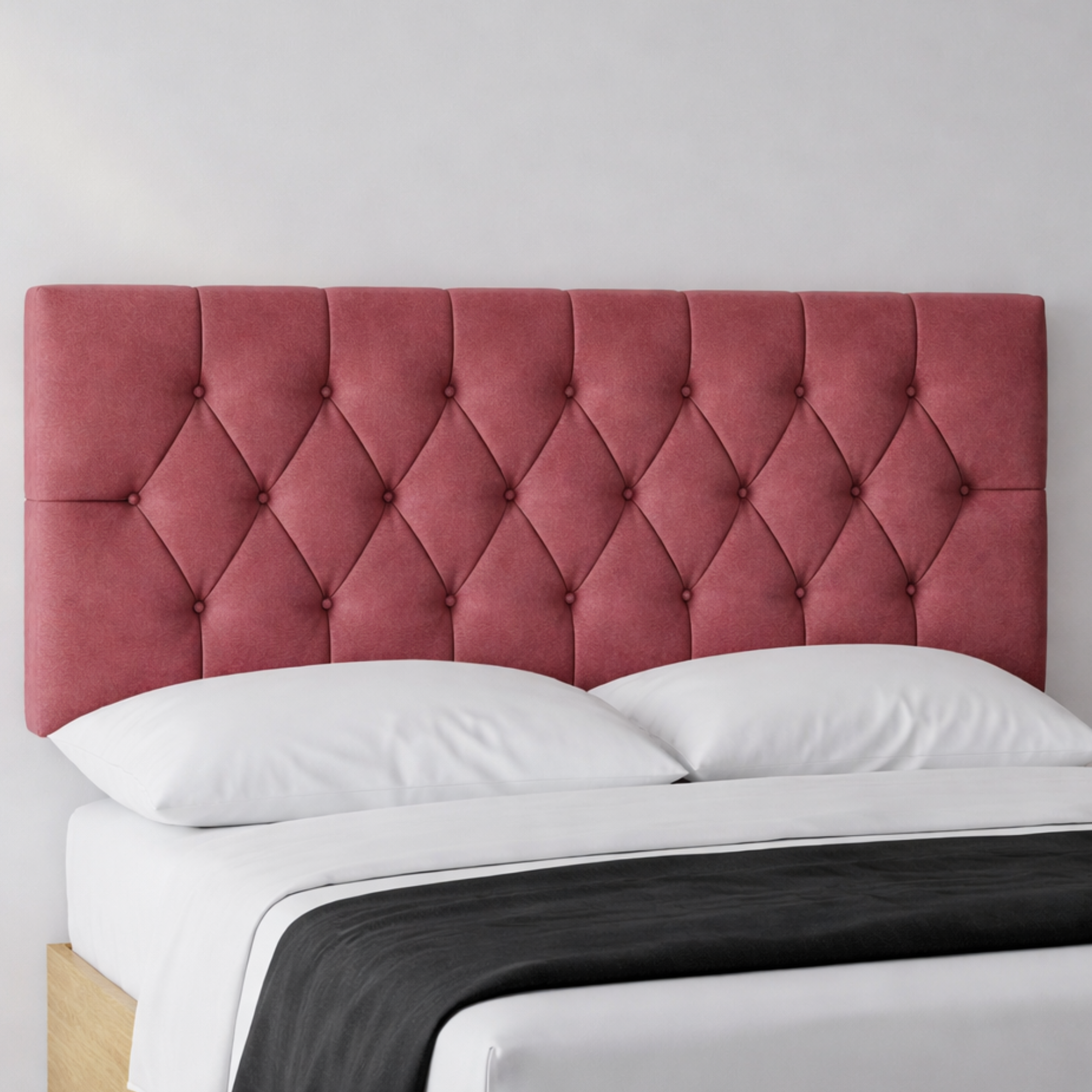 Chesterfield Plush Fabric Upholstered Headboard | 24" Padded Headboard for Beds