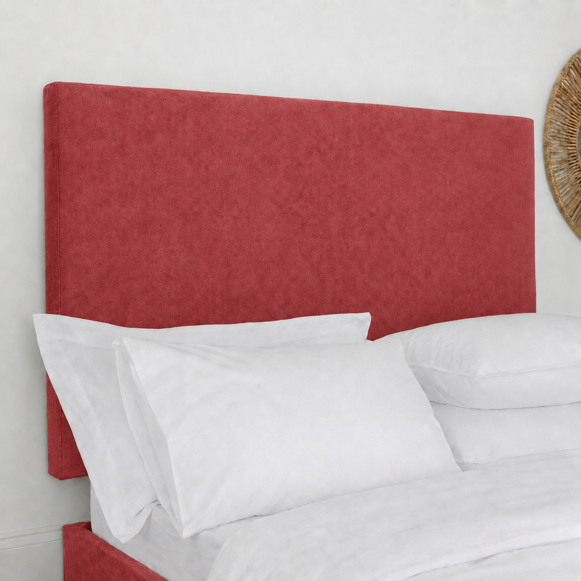 24" Plain Design Plush Fabric Headboard for Beds | Padded Divan Bed Headboard