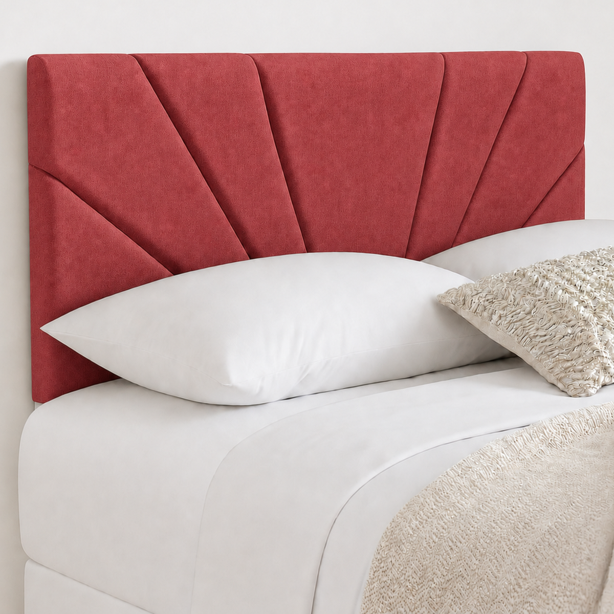 Butterfly Plush Fabric Upholstered Headboard | Padded Divan Bed Headboard | 24" Luxury Headboard