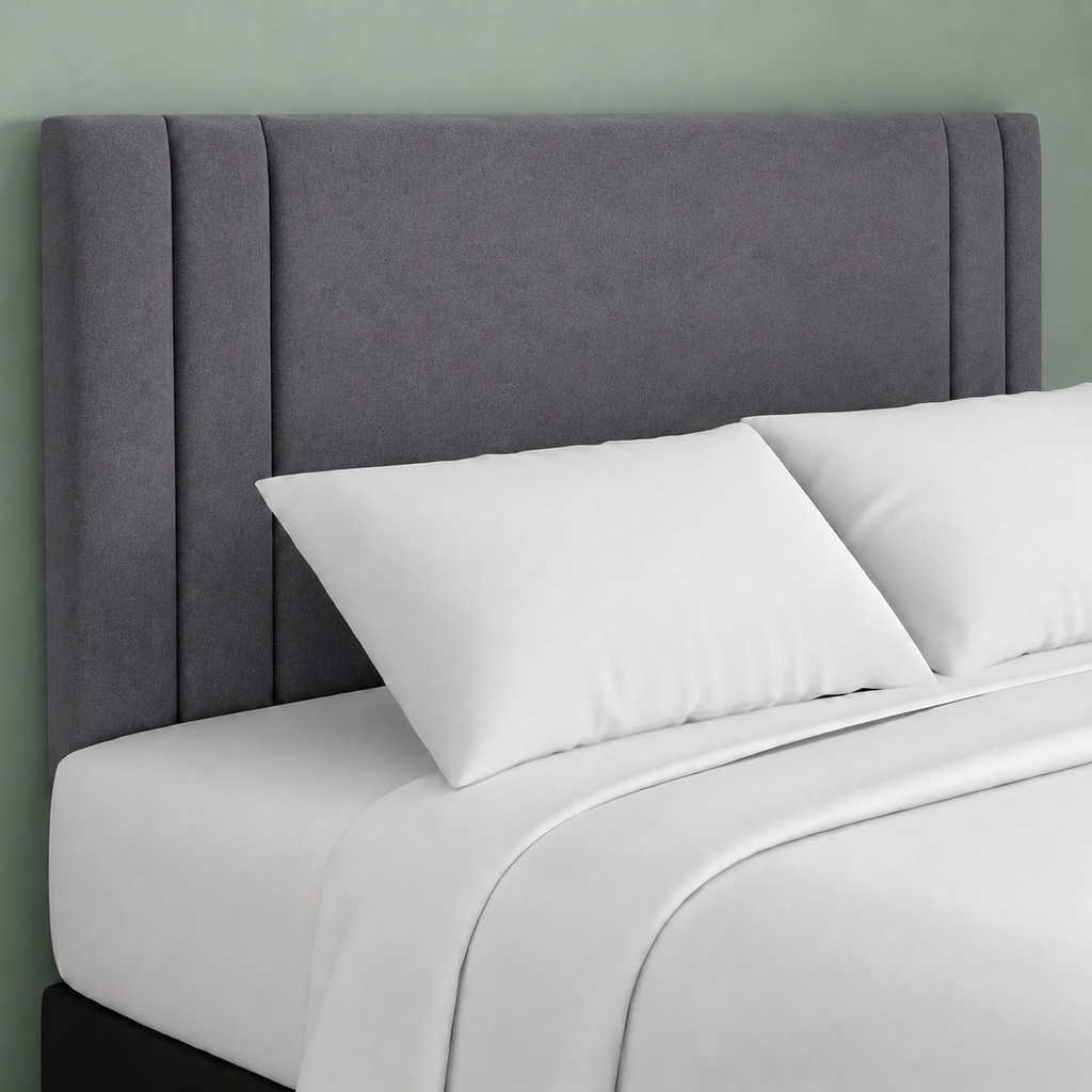 24" Indigo Plush Fabric Headboard for Beds | Padded Divan Bed Headboard