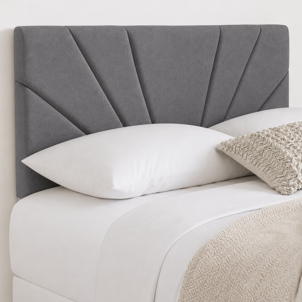 Butterfly Plush Fabric Upholstered Headboard | Padded Divan Bed Headboard | 24" Luxury Headboard