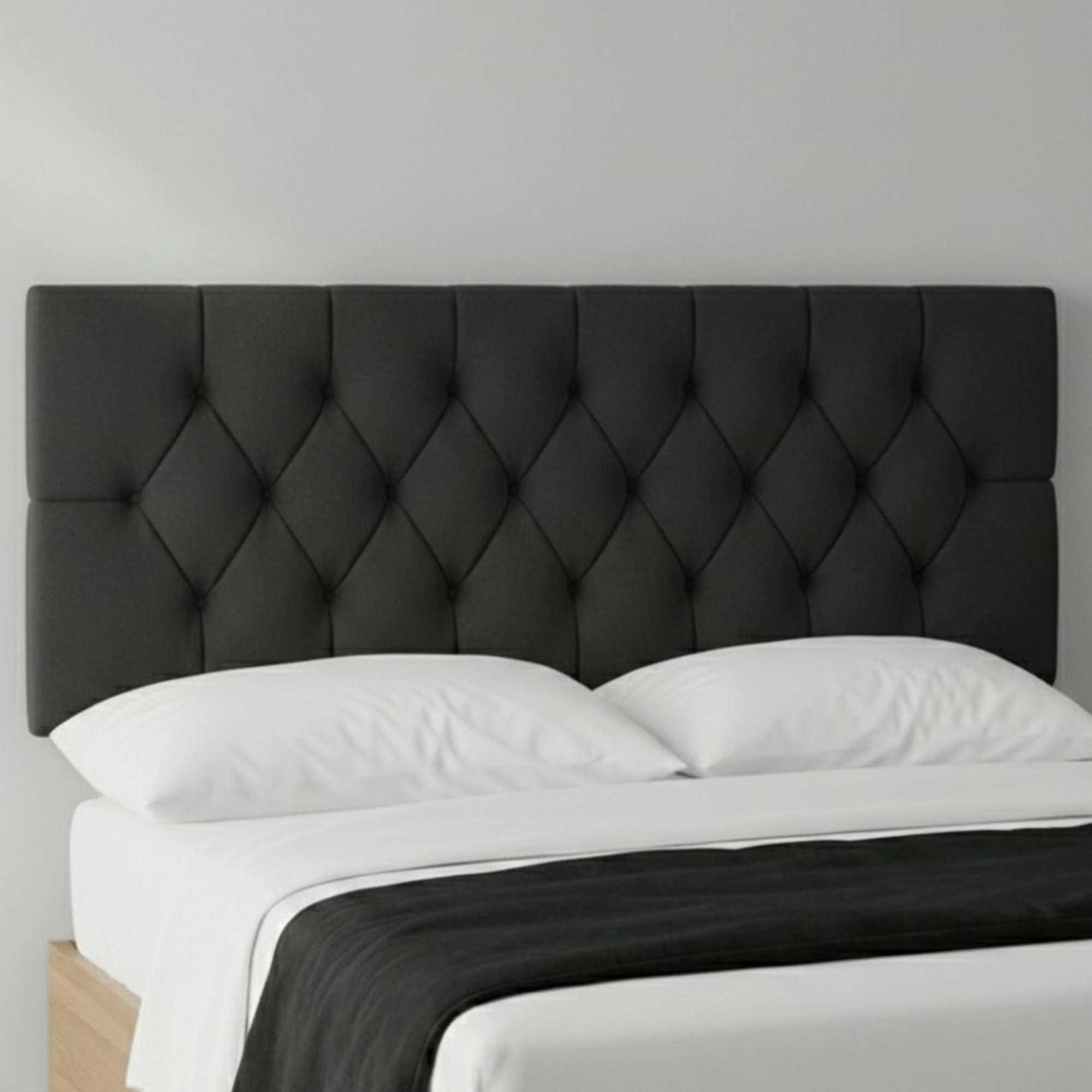 Chesterfield Plush Fabric Upholstered Headboard | 24" Padded Headboard for Beds