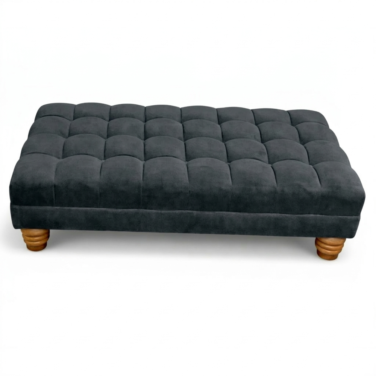 Foot Stool - Chesterfield Deep Cushioned Naples Footstool - Extra Large Ottoman Footstools for Living Room, Ottoman, Coffee Table, Bedroom Furniture