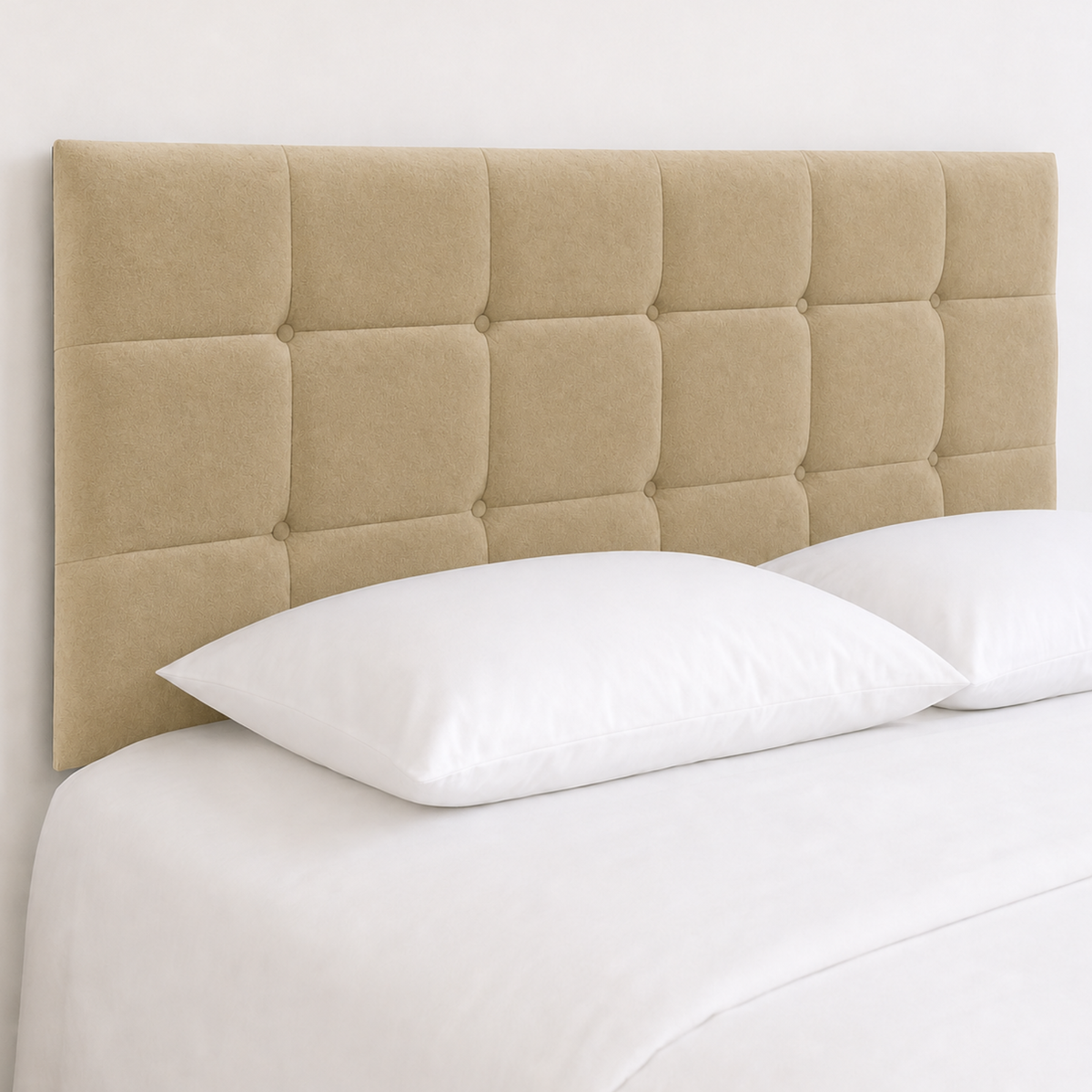 24" Cube Plush Fabric Headboard for Beds | Padded Divan Bed Headboard