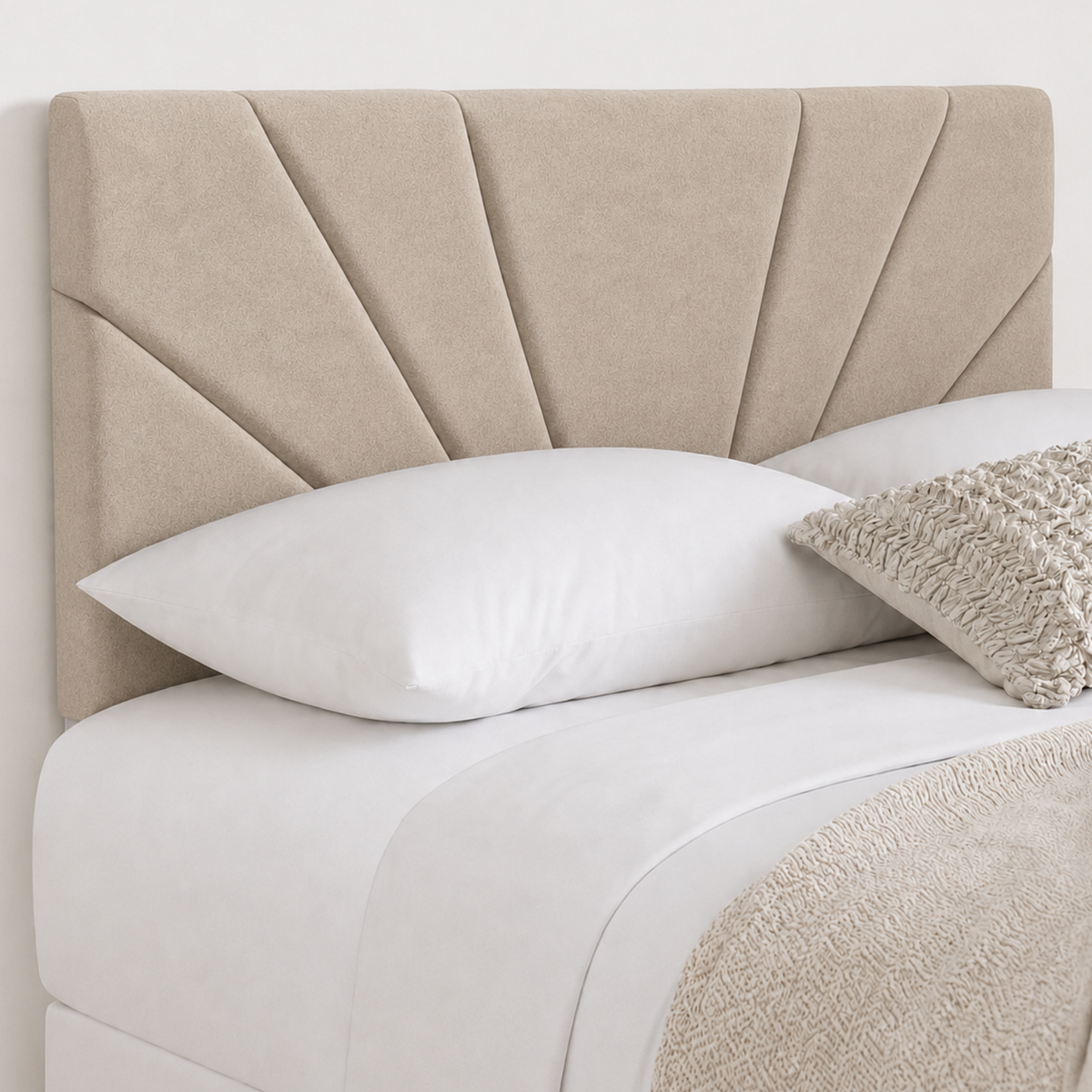Butterfly Plush Fabric Upholstered Headboard | Padded Divan Bed Headboard | 24" Luxury Headboard