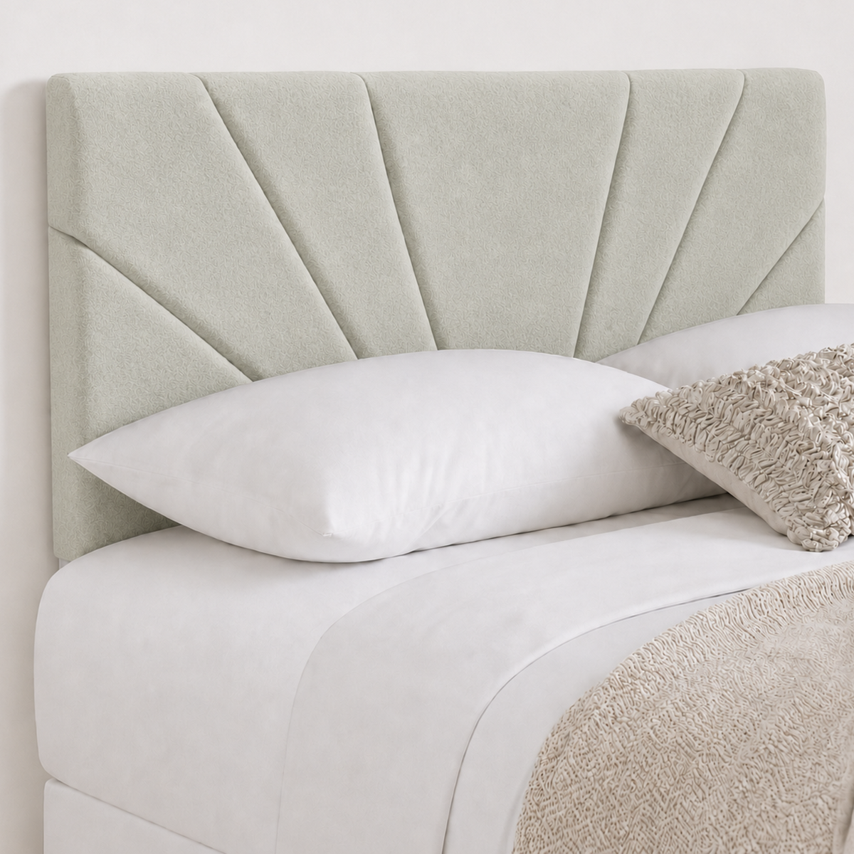 Butterfly Plush Fabric Upholstered Headboard | Padded Divan Bed Headboard | 24" Luxury Headboard