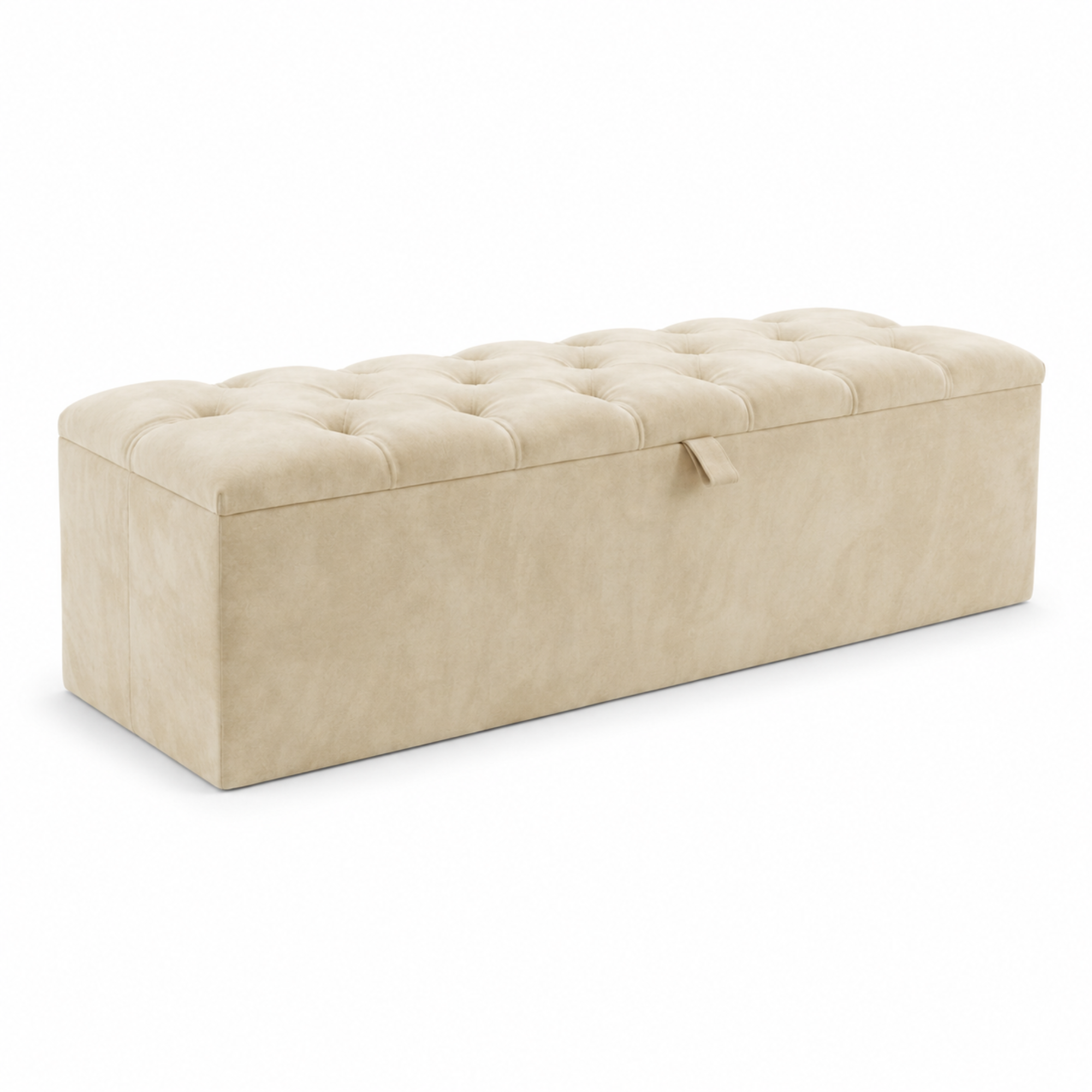 Storage Ottoman Box | Chesterfield Design Plush Upholstered Bench | Hidden Storage Footstool