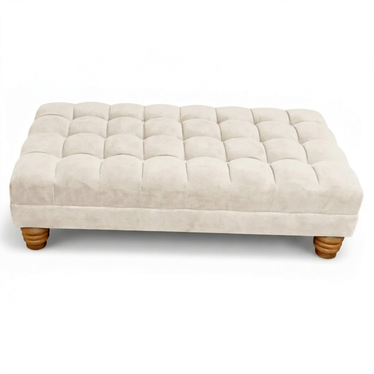 Foot Stool - Chesterfield Deep Cushioned Naples Footstool - Extra Large Ottoman Footstools for Living Room, Ottoman, Coffee Table, Bedroom Furniture