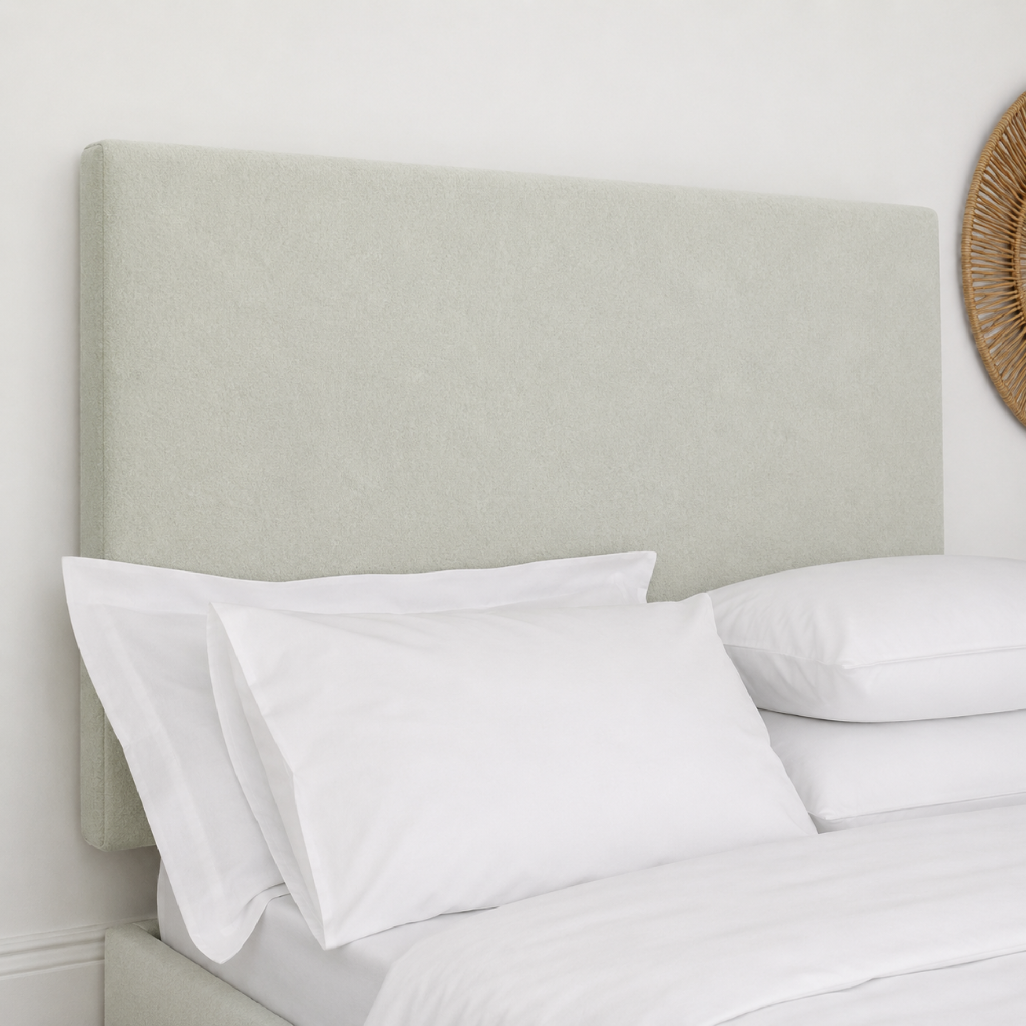 24" Plain Design Plush Fabric Headboard for Beds | Padded Divan Bed Headboard