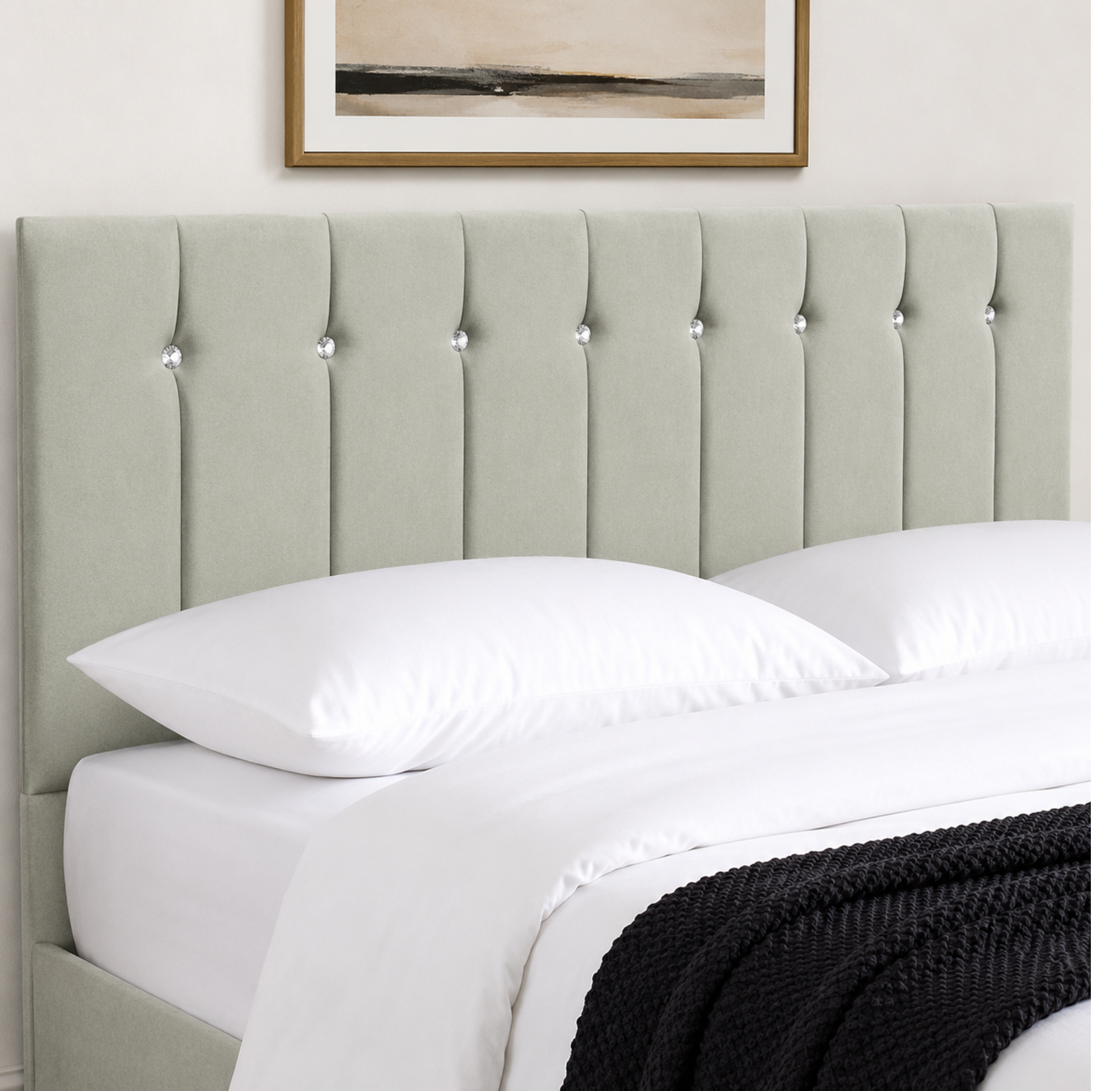 24" Sandal Plush Fabric Headboard for Beds | Padded Divan Bed Headboard