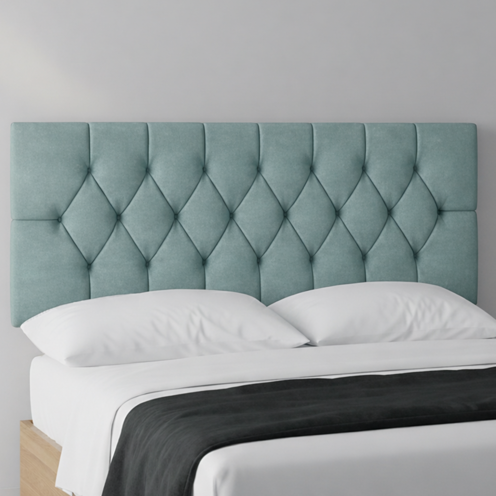 Chesterfield Plush Fabric Upholstered Headboard | 24" Padded Headboard for Beds