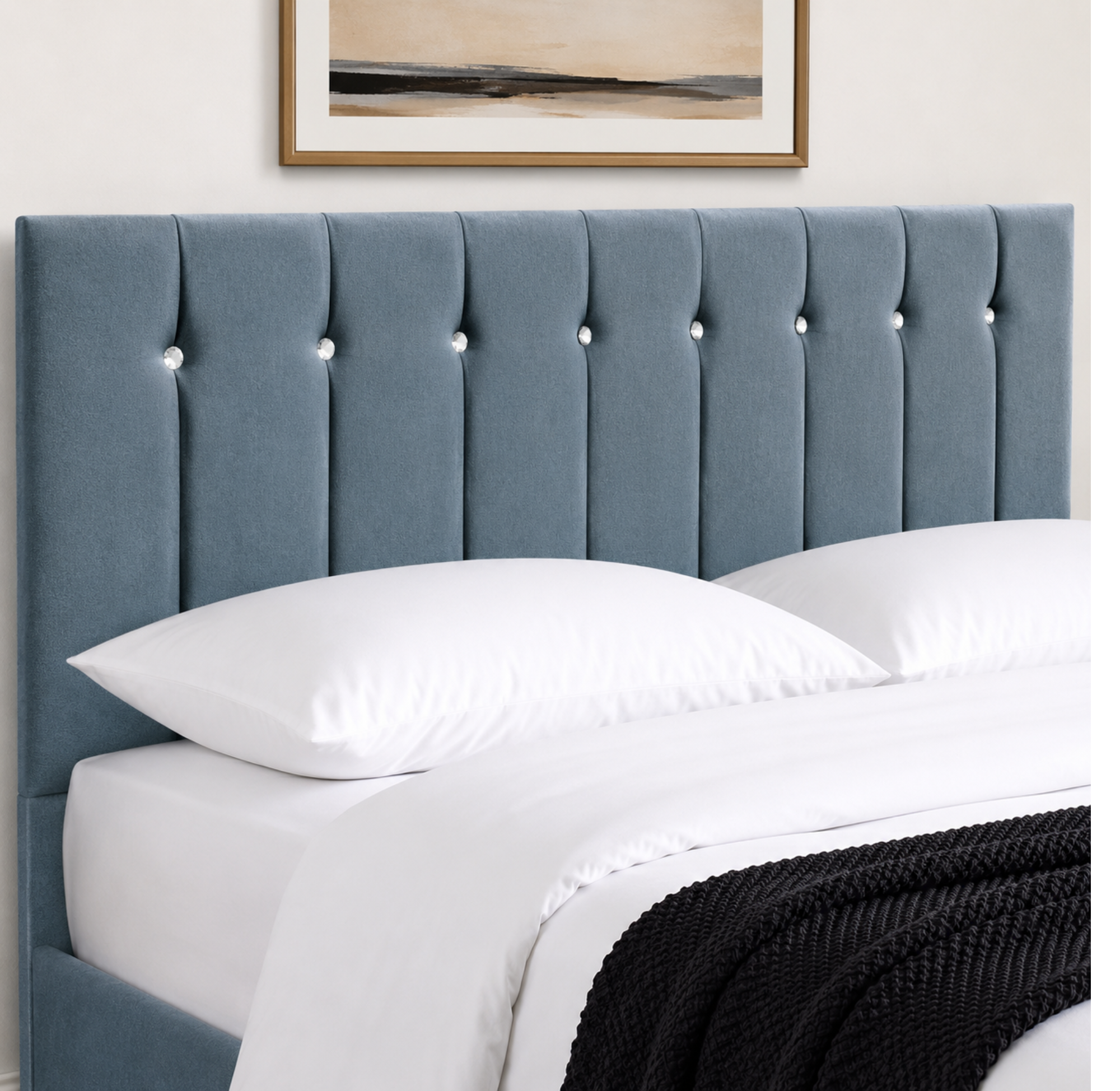 24" Sandal Plush Fabric Headboard for Beds | Padded Divan Bed Headboard