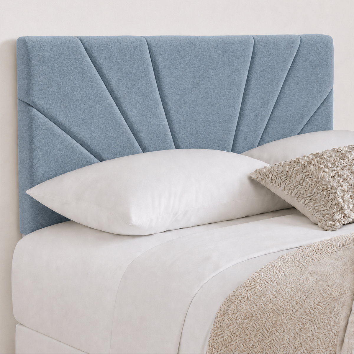 Butterfly Plush Fabric Upholstered Headboard | Padded Divan Bed Headboard | 24" Luxury Headboard