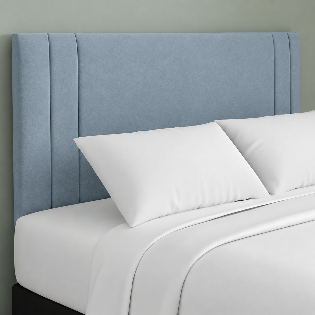 24" Indigo Plush Fabric Headboard for Beds | Padded Divan Bed Headboard