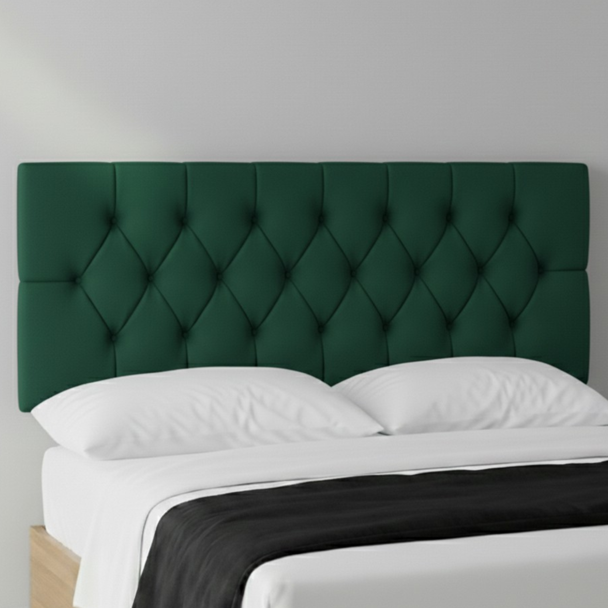 Chesterfield Plush Fabric Upholstered Headboard | 24" Padded Headboard for Beds