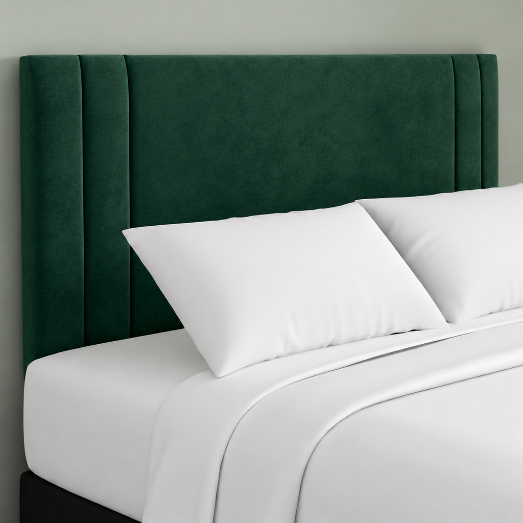 24" Indigo Plush Fabric Headboard for Beds | Padded Divan Bed Headboard