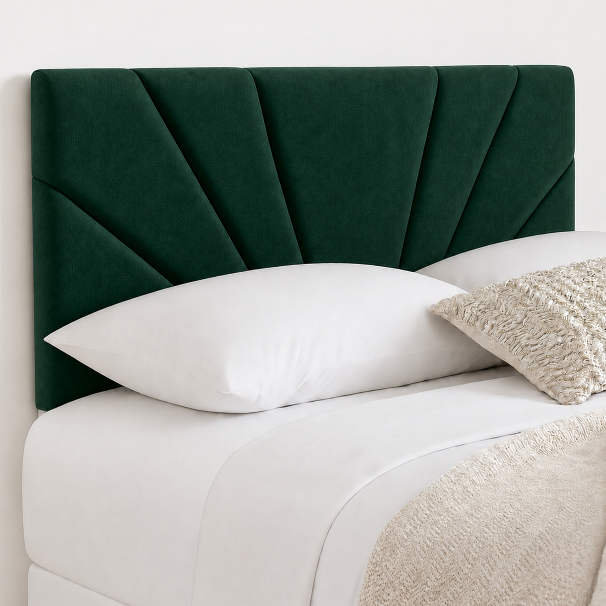 Butterfly Plush Fabric Upholstered Headboard | Padded Divan Bed Headboard | 24" Luxury Headboard