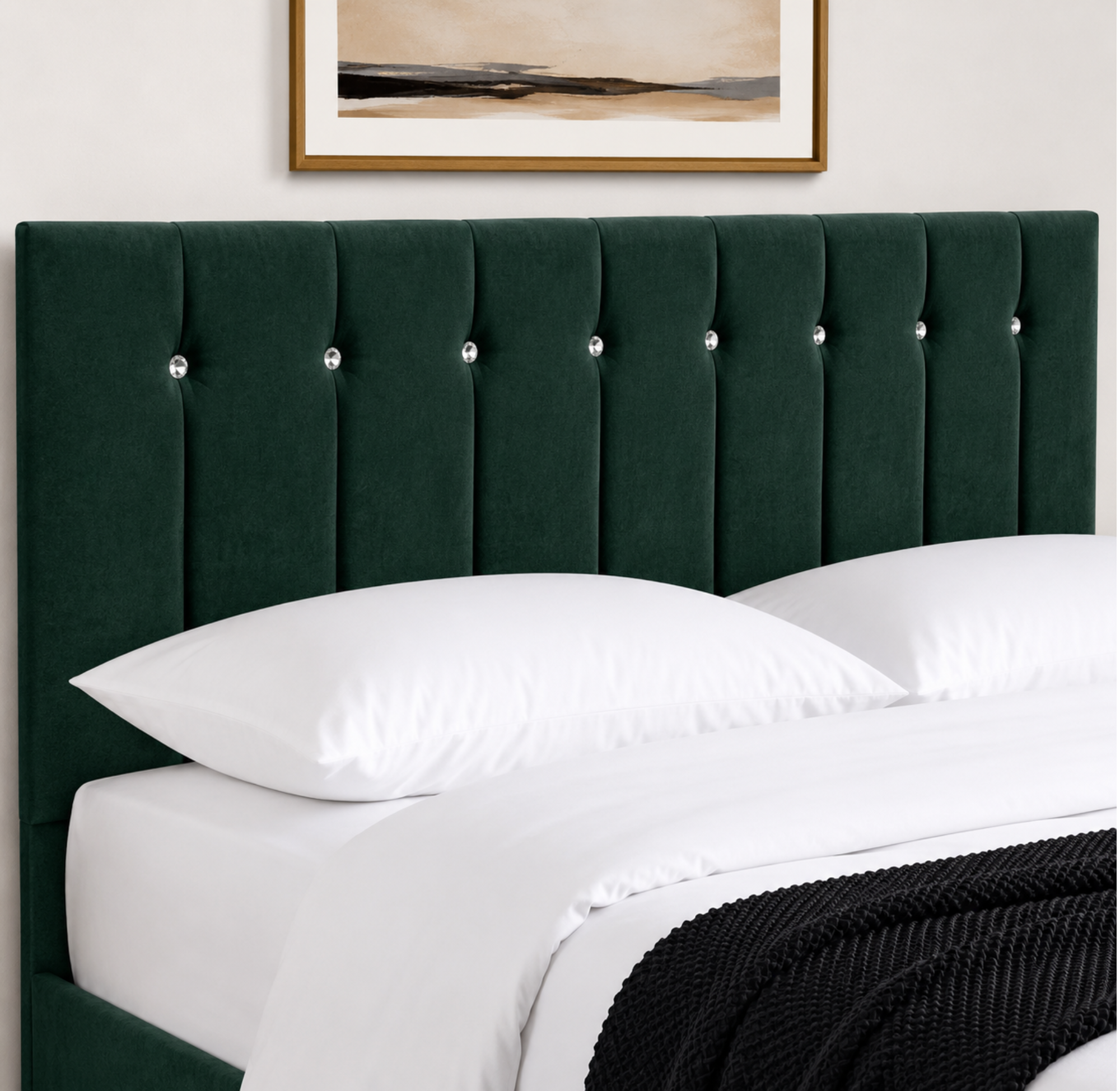 24" Sandal Plush Fabric Headboard for Beds | Padded Divan Bed Headboard