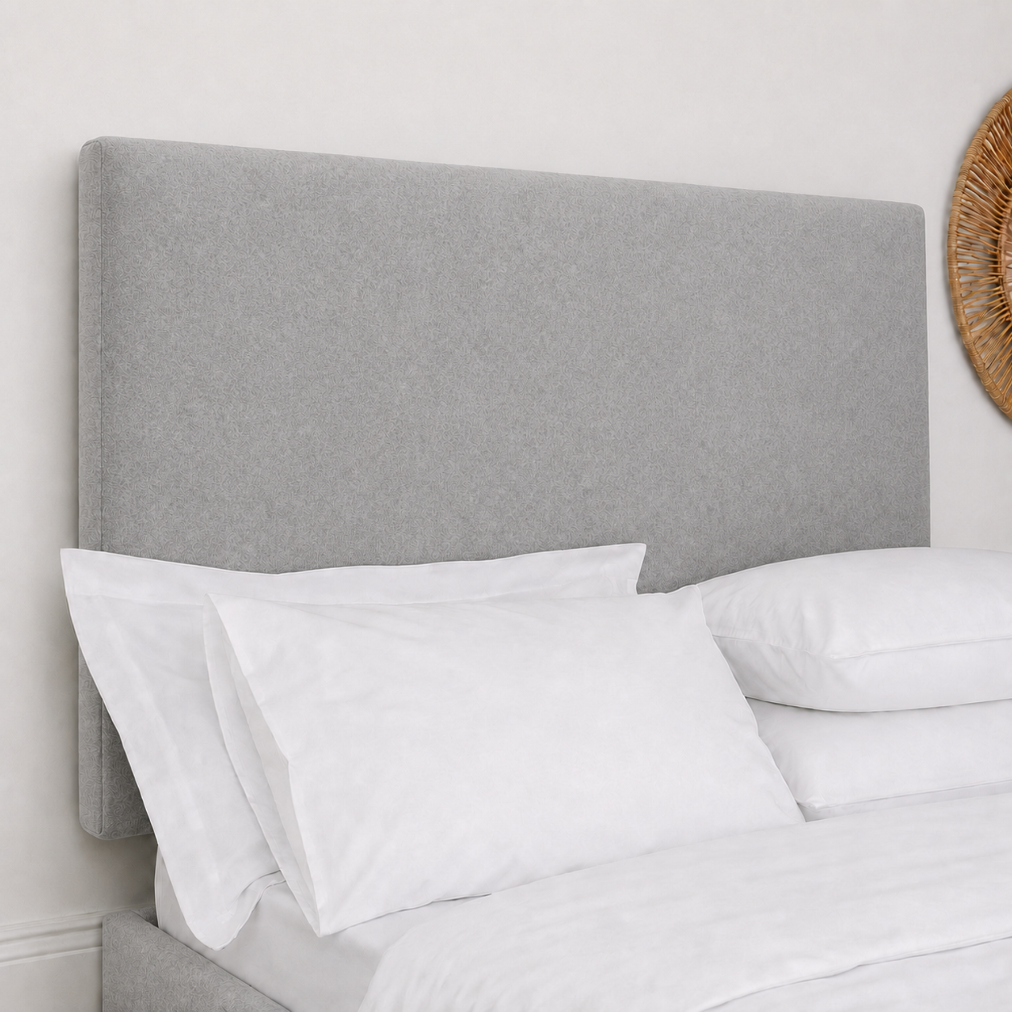 24" Plain Design Plush Fabric Headboard for Beds | Padded Divan Bed Headboard