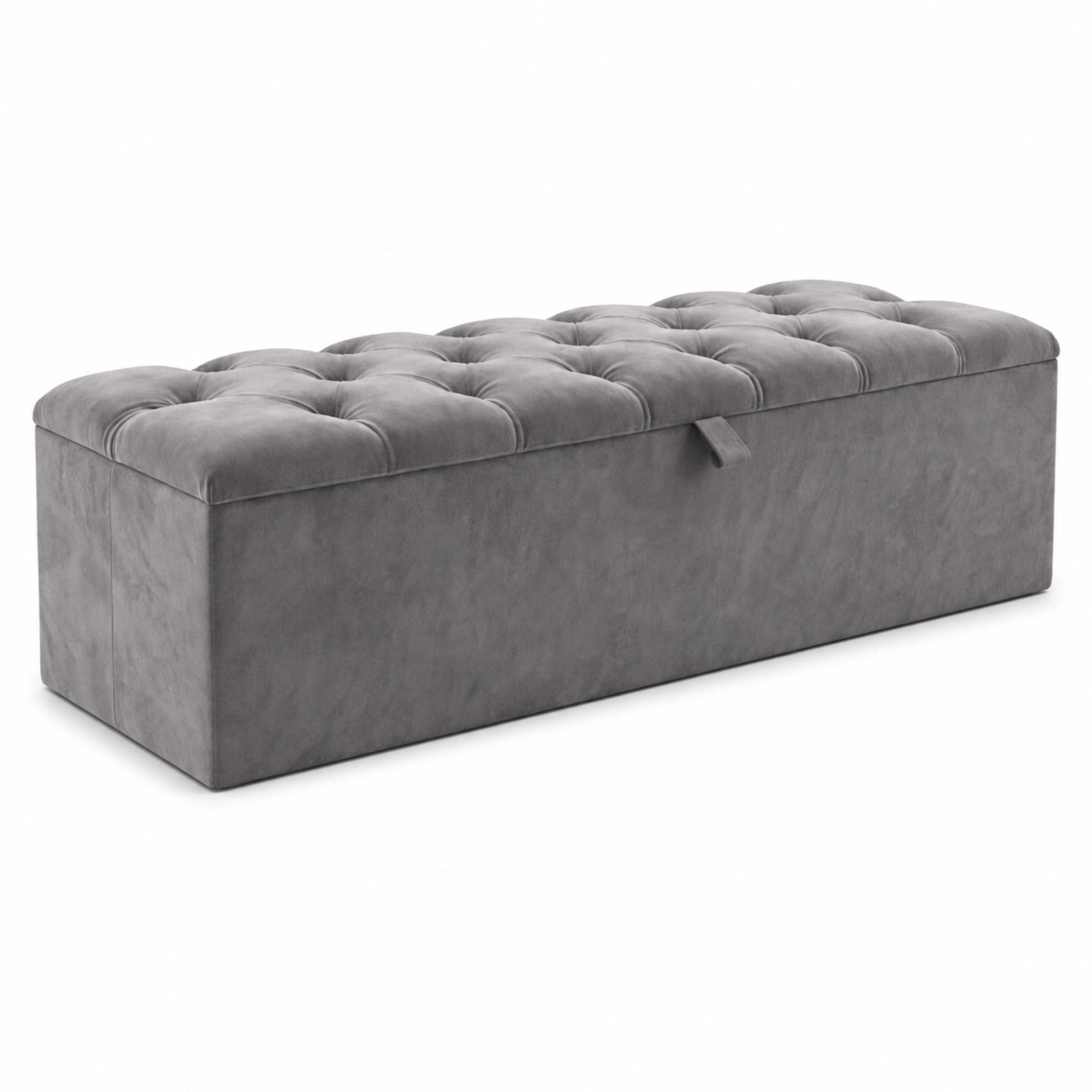 Storage Ottoman Box | Chesterfield Design Plush Upholstered Bench | Hidden Storage Footstool
