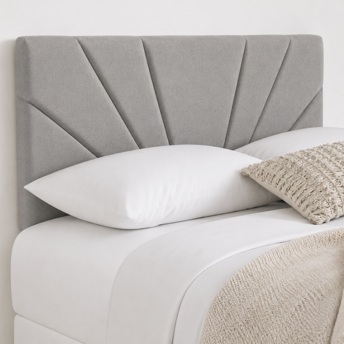 Butterfly Plush Fabric Upholstered Headboard | Padded Divan Bed Headboard | 24" Luxury Headboard