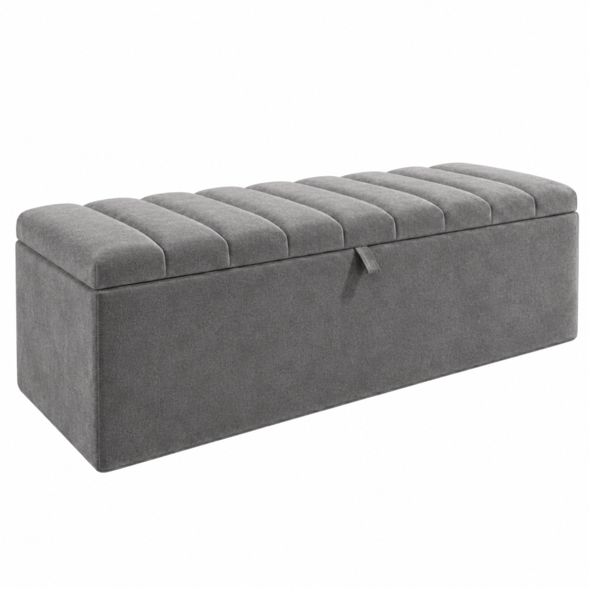 Storage Ottoman Box | Lined Top Design Plush Upholstered Bench | Hidden Storage Footstool