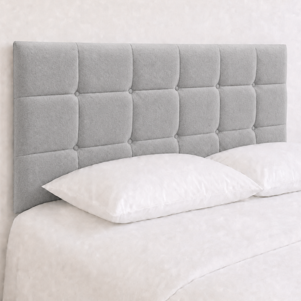 24" Cube Plush Fabric Headboard for Beds | Padded Divan Bed Headboard