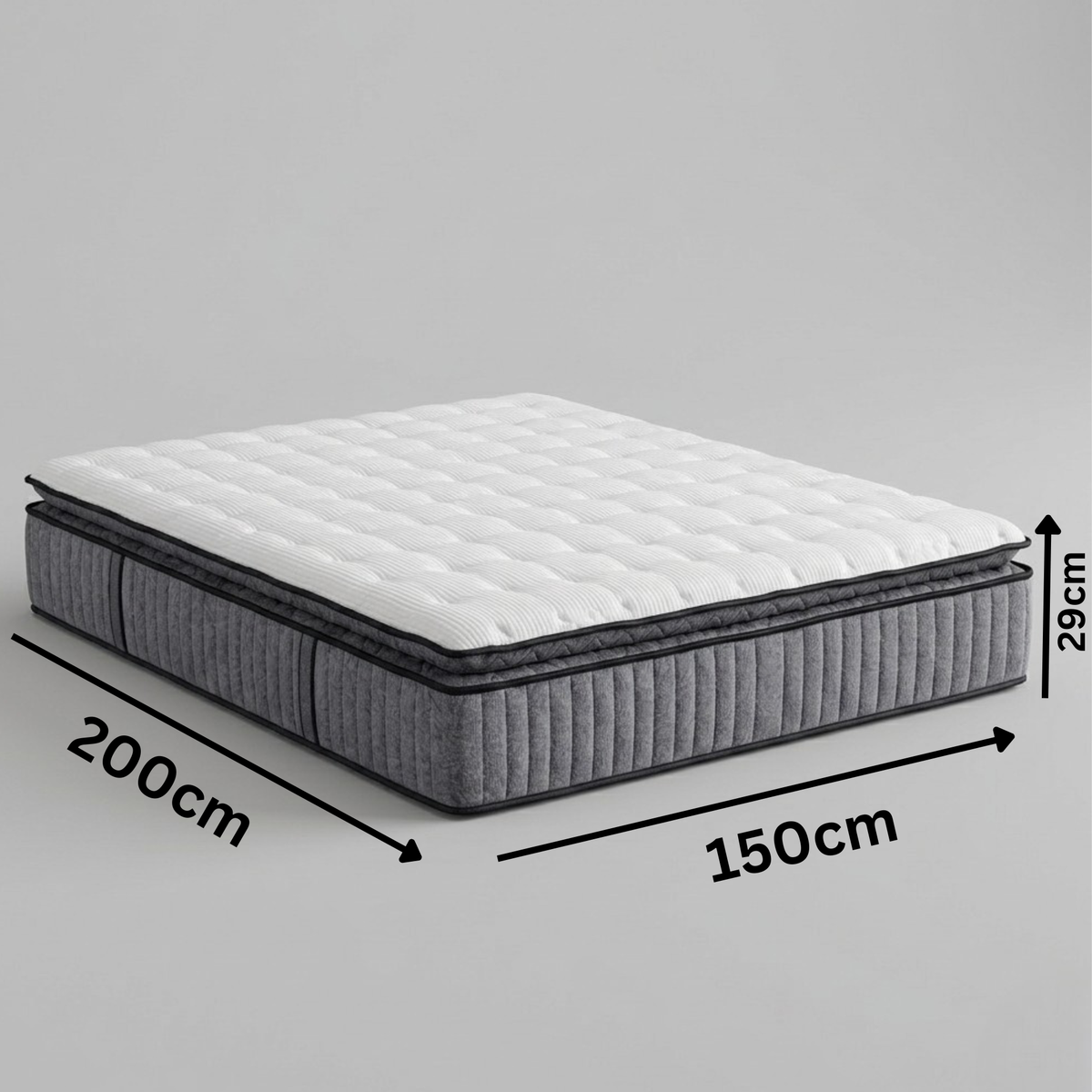 11.5” Pocket Sprung Mattress - 7 Layers Durable Orthopedic Mattress with Medium Firm Breathable Pocket Spring Mattresses Pillow Top
