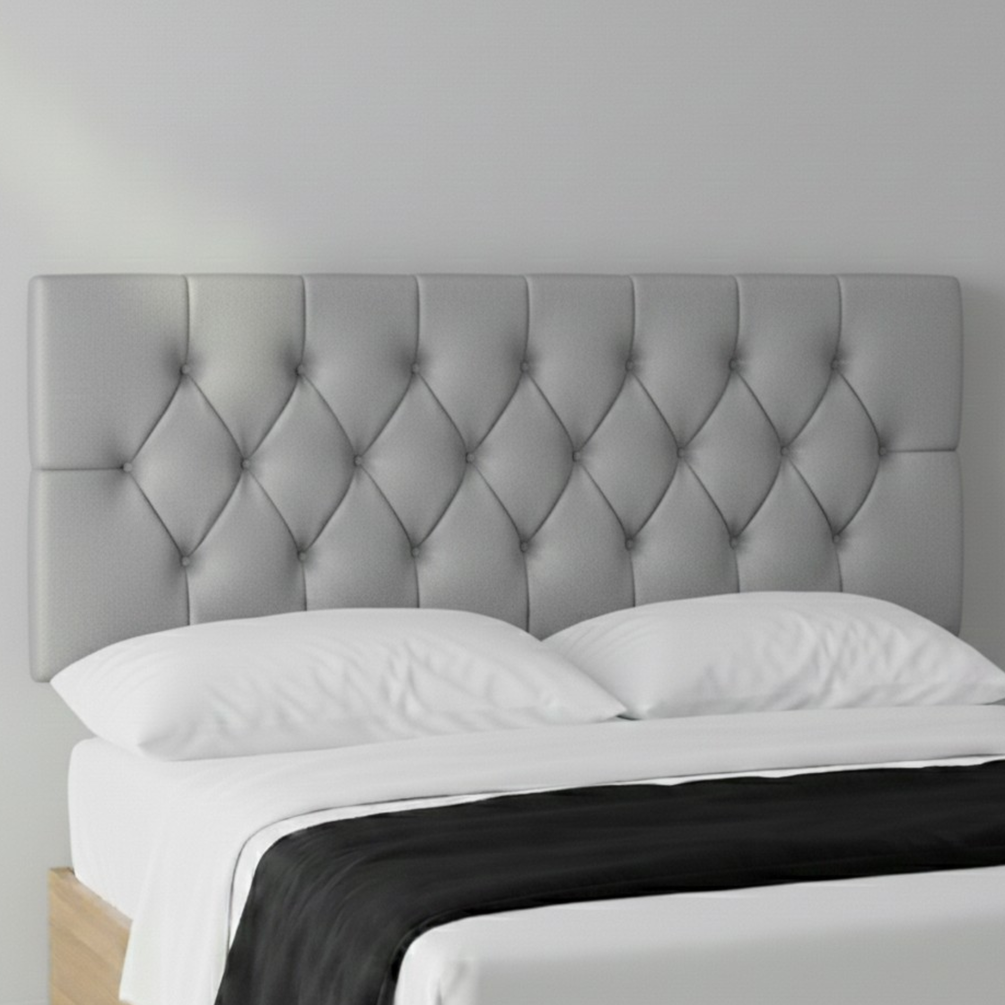 Chesterfield Plush Fabric Upholstered Headboard | 24" Padded Headboard for Beds