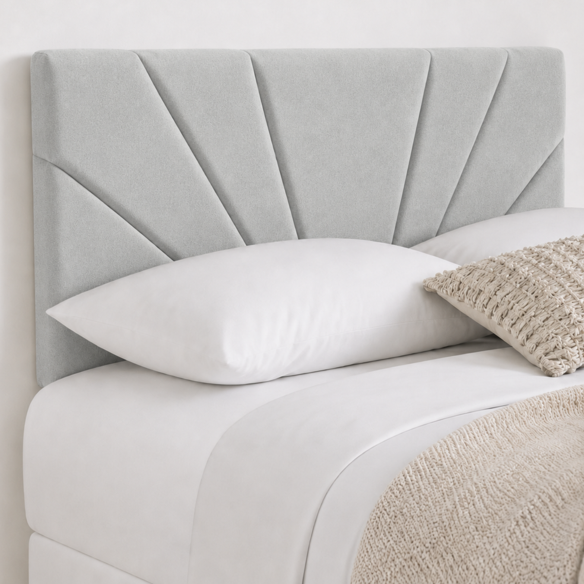 Butterfly Plush Fabric Upholstered Headboard | Padded Divan Bed Headboard | 24" Luxury Headboard