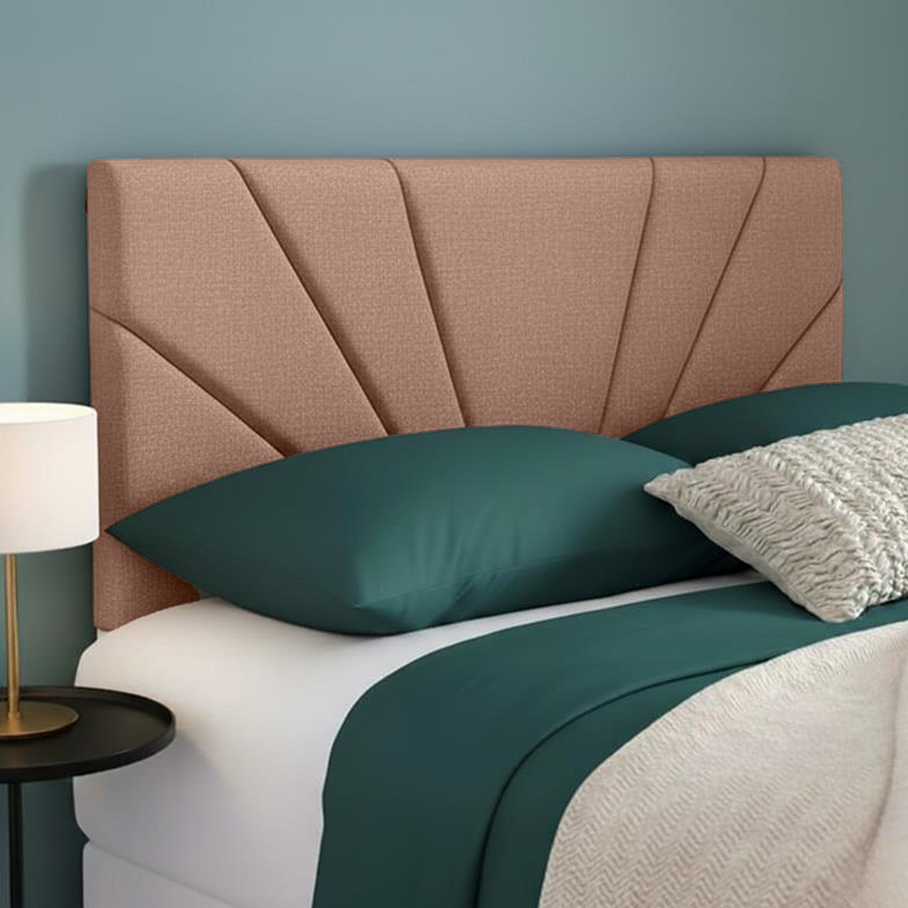 Butterfly Plush Fabric Upholstered Headboard | Padded Divan Bed Headboard | 24" Luxury Headboard
