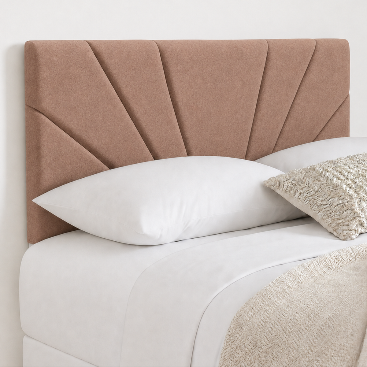 Butterfly Plush Fabric Upholstered Headboard | Padded Divan Bed Headboard | 24" Luxury Headboard