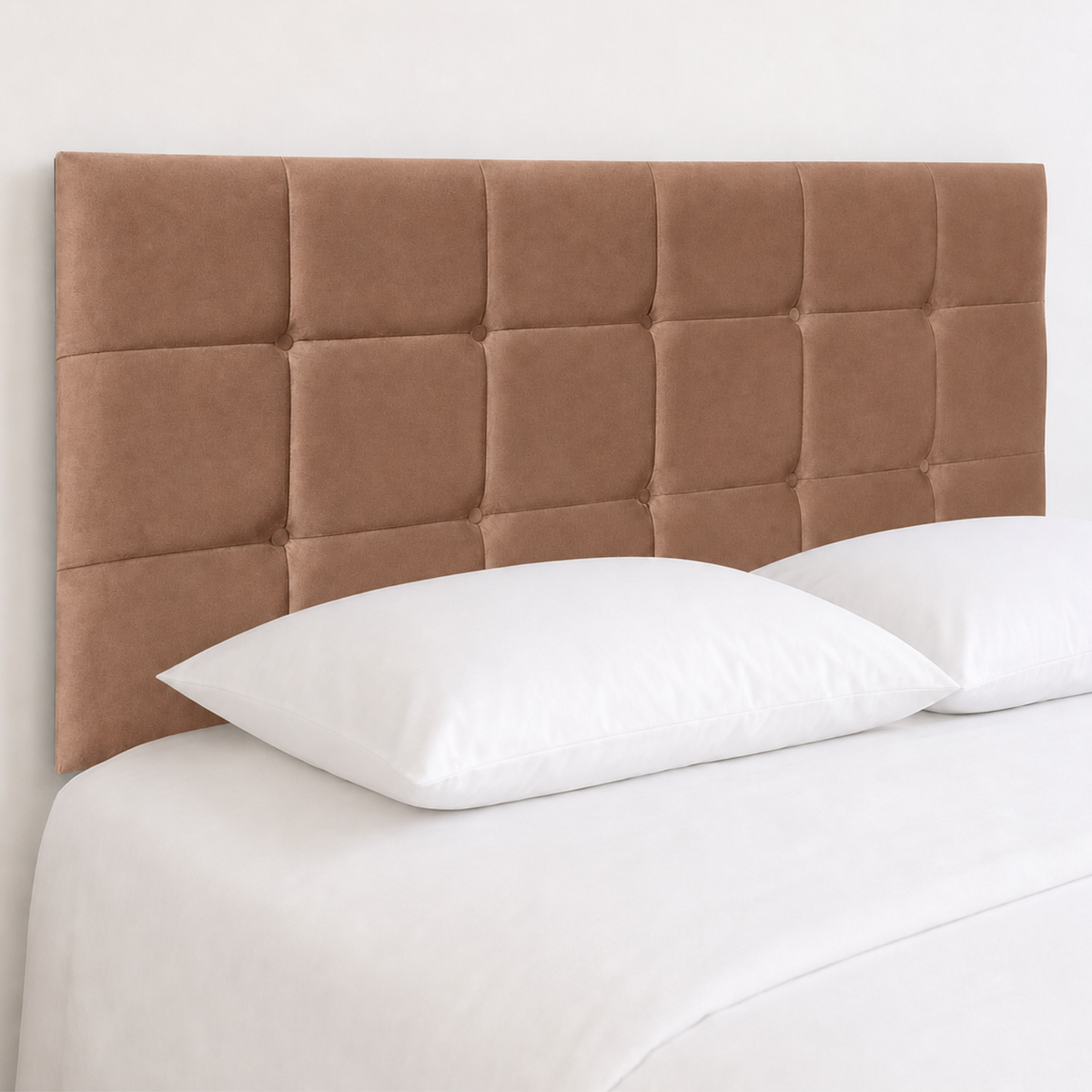24" Cube Plush Fabric Headboard for Beds | Padded Divan Bed Headboard
