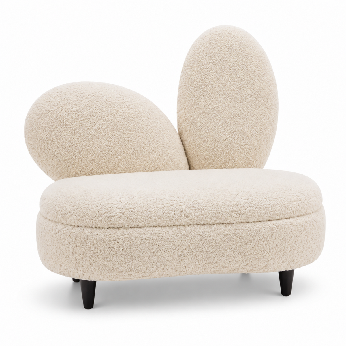 Plain Top Footstool - Teddy Fabric Foot Stool - Ottoman with Wooden Legs Removeable Backrest Footstool, Suitable For Resting Feet, Occasional Seating & Home Decor, Entryway, Home & Office