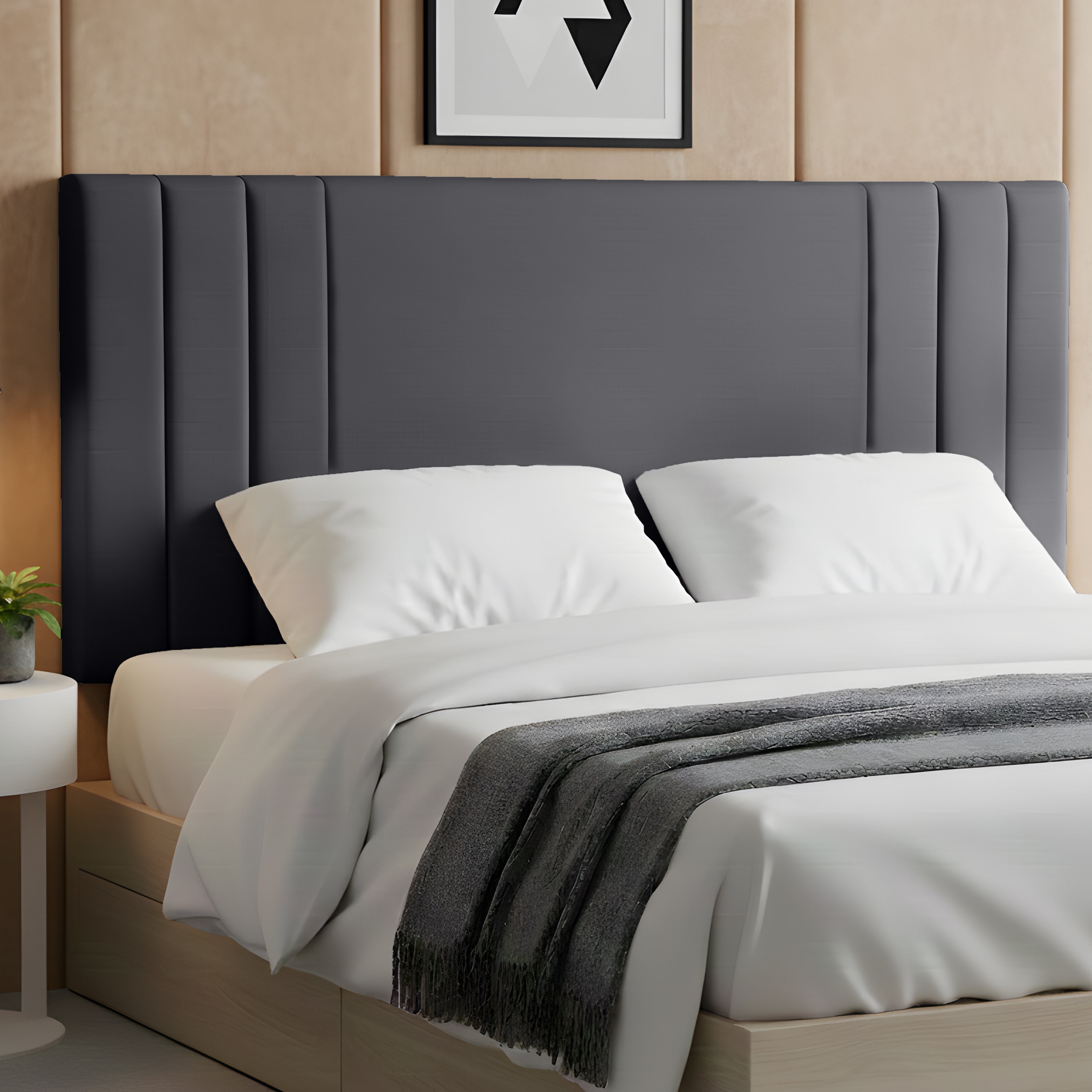 24" Rio Plush Fabric Upholstered Headboard – Padded Divan Bed Headboard