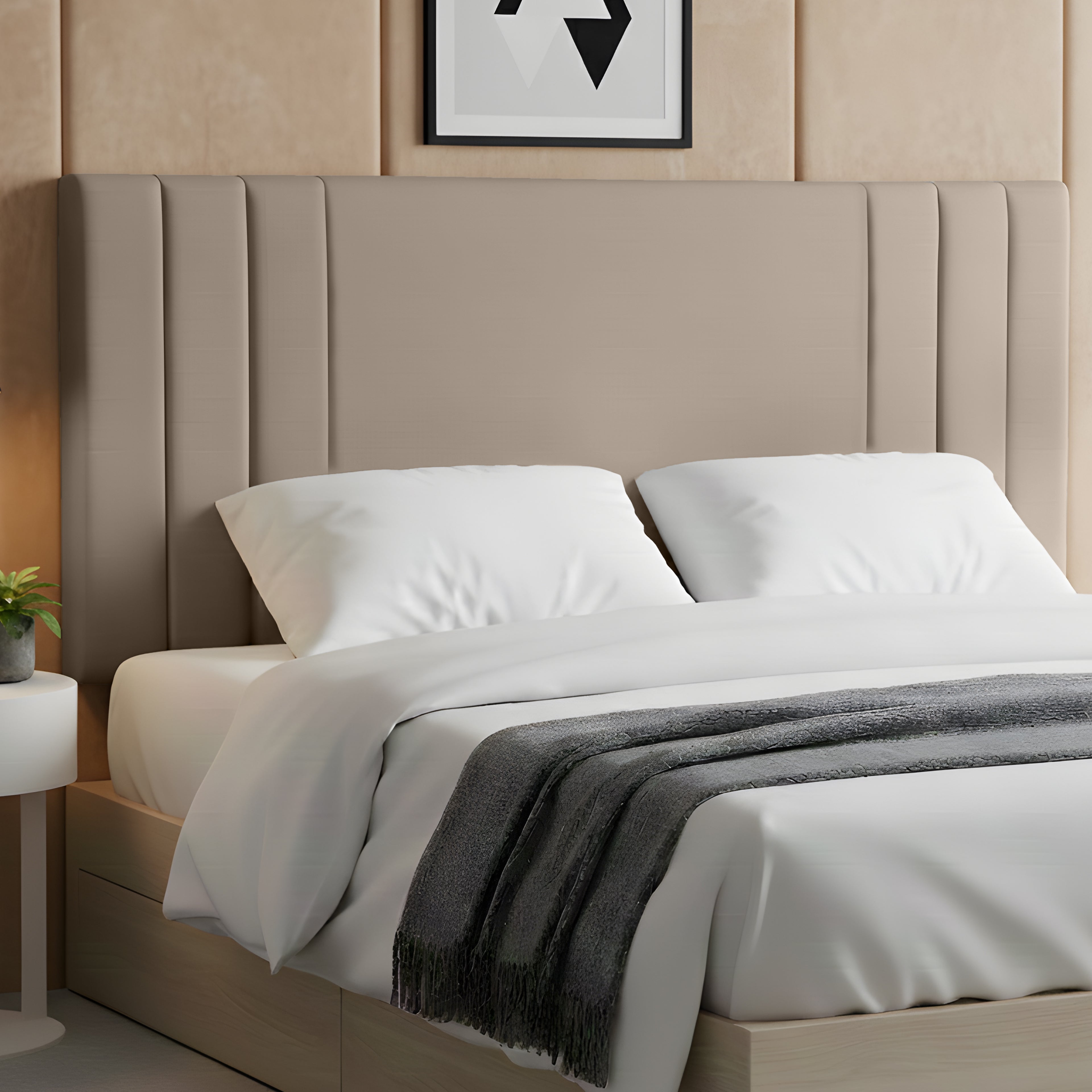 24" Rio Plush Fabric Upholstered Headboard – Padded Divan Bed Headboard