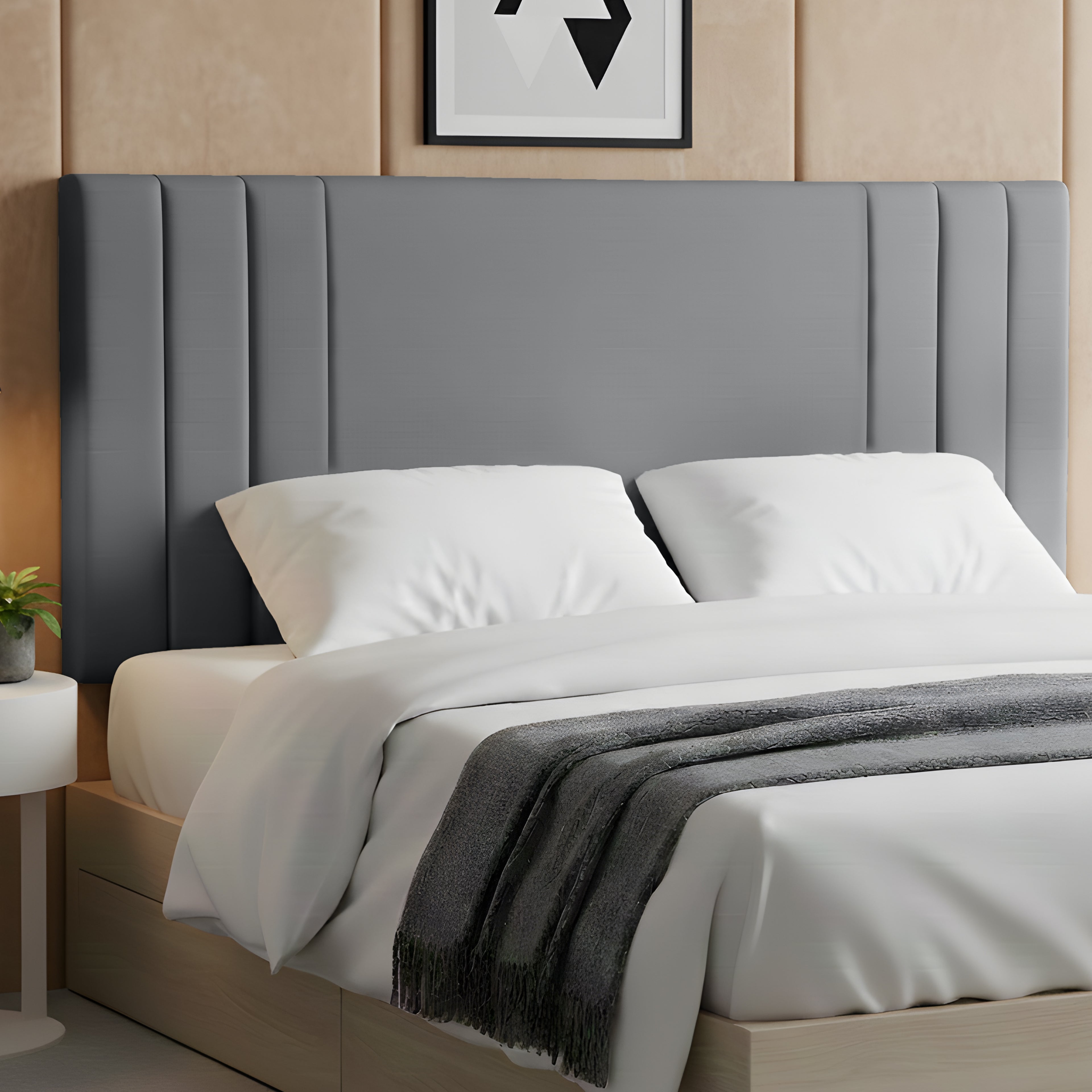 24" Rio Plush Fabric Upholstered Headboard – Padded Divan Bed Headboard